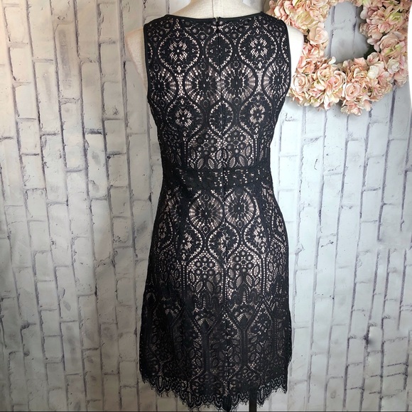 Loft black crochet lace sheath career wedding dres - Picture 6 of 10